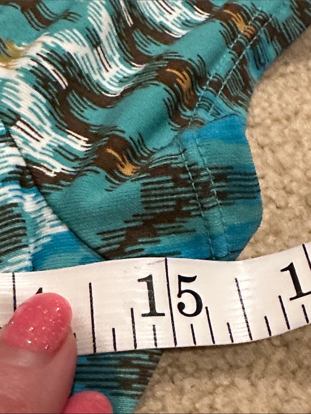 BCBGMaxAzria Teal and White Patterned Twist-Front Midi Dress - Picture 6 of 7